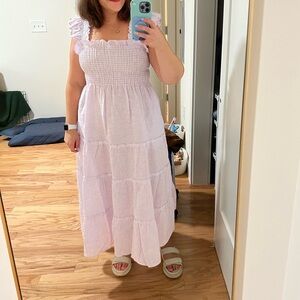 Hill house lilac stripe linen Ellie